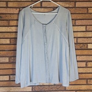 Pol Medium Gray Button Down Long Sleeve Shirt